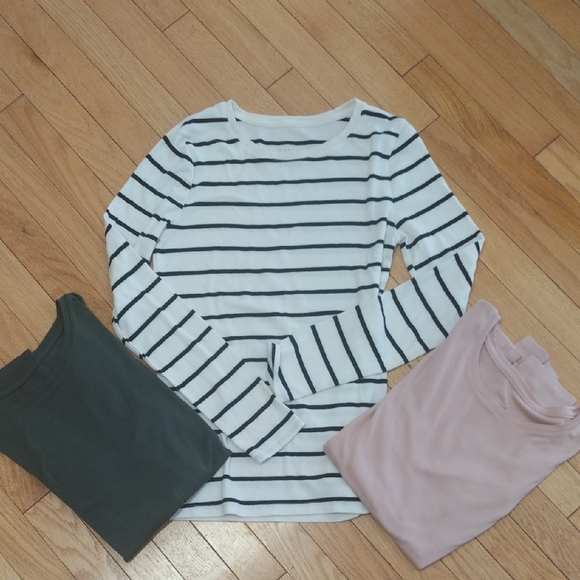 Three High Quality Fabric Modal/Pima Cotton Long Sleeve Crew Neck T Shirts - Picture 1 of 4